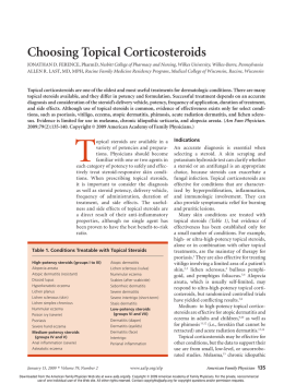 Choosing Topical Corticosteroids