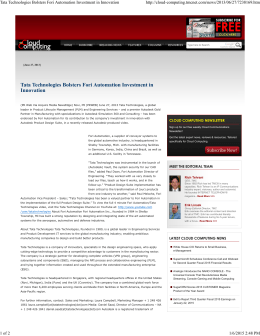 Tata Technologies Bolsters Fori Automation Investment in Innovation