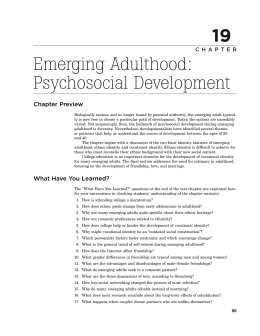 Emerging Adulthood: Psychosocial Development