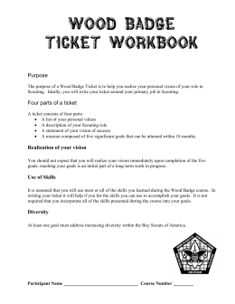 Wood Badge Ticket Workbook