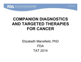 companion diagnostics and targeted therapies for cancer