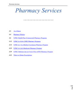 Pharmacy Services - UPMC Health Plan