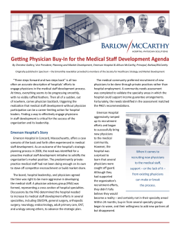 Getting Physician Buy-In for the Medical Staff