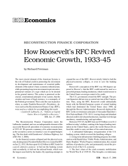 How Roosevelt`s RFC Revived Economic Growth, 1933