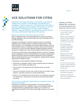 VCE Solutions for Citrix Overview