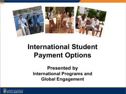 International Student Payment Options