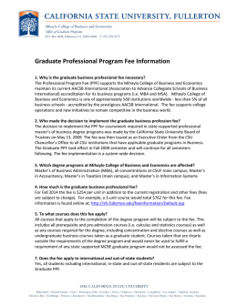 Graduate Professional Program Fee Information