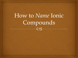 Types of Compounds - Waterford Schools