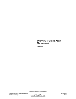 Overview of Oracle Asset Management