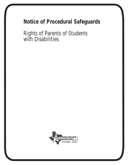 Notice of Procedural Safeguards