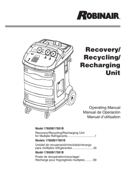 Recovery/ Recycling/ Recharging Unit