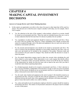 CHAPTER 6 MAKING CAPITAL INVESTMENT DECISIONS