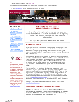 Spring 2015 Issue - USC Office of Compliance