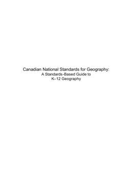 Canadian National Standards for Geography: A Standards