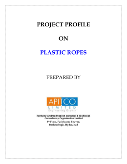PROJECT PROFILE ON PLASTIC ROPES