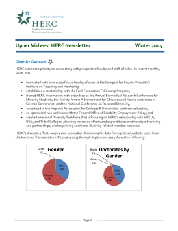 Upper Midwest HERC Newsletter Winter 2014 Gender Doctorates