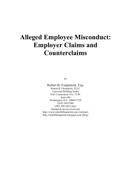 Alleged Employee Misconduct - Robert B. Fitzpatrick, PLLC