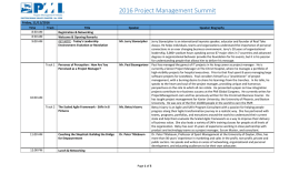 2016 Project Management Summit