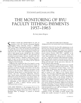 the monitoring of byu faculty tithing payments 1957–1963
