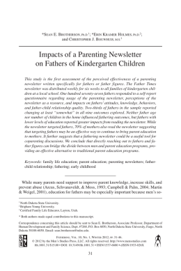 Impacts of a Parenting Newsletter on Fathers of Kindergarten Children