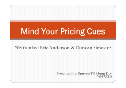 Mind Your Pricing Cues