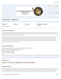 ELA Grade 11 Module 2 - Southern Columbia Area School District