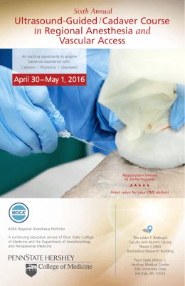 please click here for our Ultrasound Guided/Cadaver Course brochure