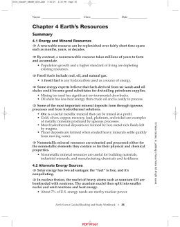 Chapter 4 Earth`s Resources