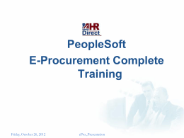 PeopleSoft E-Procurement Complete Training