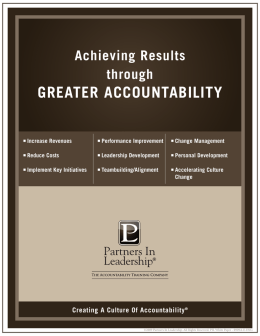 Achieving Results through GREATER ACCOUNTABILITY