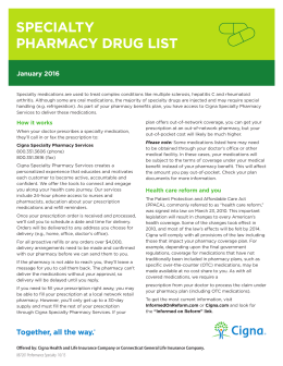 specialty pharmacy drug list