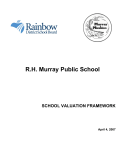 RH Murray Public School SCHOOL VALUATION FRAMEWORK