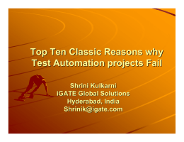 Top 10 reasons why test automation projects fail - STeP