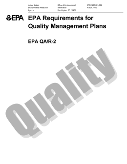 EPA Requirements for Quality Management Plans