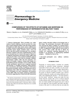 Comparison of the Effects of Ketamine and Morphine on