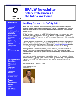 SPALW Newsletter - American Society of Safety Engineers