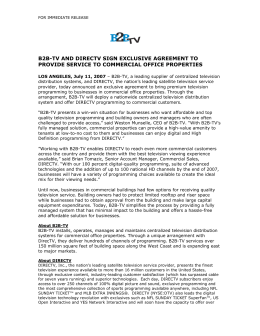 b2b-tv and directv sign exclusive agreement to provide service to