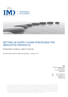 setting up supply chain strategies for innovative products