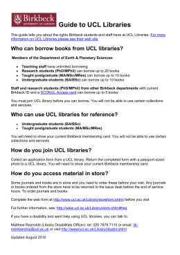 Guide to UCL Libraries