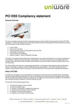 PCI DSS Compliancy statement