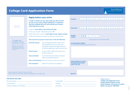 College Card Application Form
