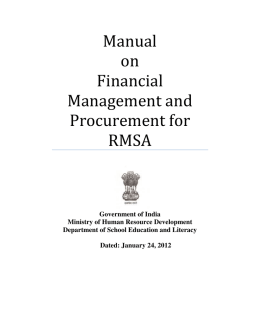 Manual on Financial Management and Procurement fo