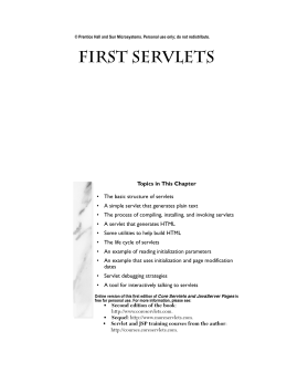 Chapter 2 First Servlets - Core Servlets and JavaServer Pages