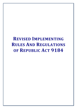 revised implementing rules and regulations of republic act 9184