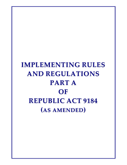 implementing rules and regulations part a of republic act 9184