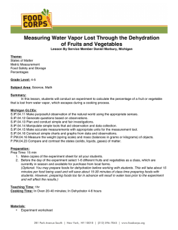 Measuring Water Vapor Lost Through the Dehydration of Fruits and