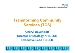 Transforming Community Services (TCS)