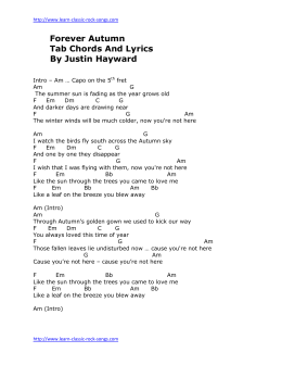 Forever Autumn Tab Chords And Lyrics By Justin