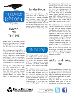 `Raven Recycling Newsletter August 2015` (pdf download)