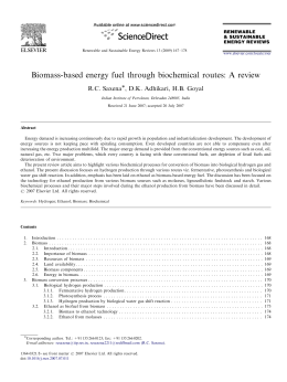 Biomass-based energy fuel through biochemical routes: A review